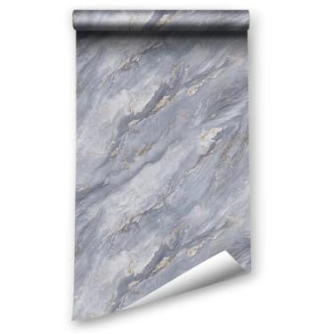 Imagem de LZH-LP Papel de parede de mármore brilhante, papel de contato de mármore de granito para recondicionamento de móveis de armário de bancada, papel de parede autoadesivo removível espesso rolo de vinil