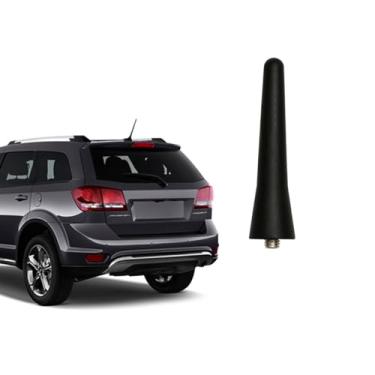 Imagem de Antena curta de teto para modelos Chrysler Dodge Jeep Fiat Select | Preto 6,3 cm | Substituição direta de mini antena de rádio | Antena de teto para carro | Perfil baixo | Ref 5064710AA 68297936AA