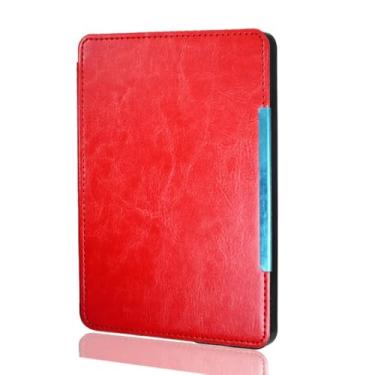 Imagem de Capa para Amazon Kindle 4 4th Kindle 5 5th Ebook modelo D01100 capa de couro com fecho magnético bolsa Kindle4 Shell (vermelho, modelo kindle D01100)