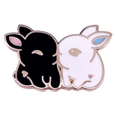 Imagem de The Untamed Rabbits Mo Dao Zu Shi Lan WangJi Wei WuXian Danmei romance programa de TV Kissing Kiss 2,8 cm broche esmaltado borla longa, 1.1 Inches wide, Esmalte, Esmalte