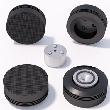 Imagem de Preffair 4 peças de alto-falantes de áudio HIFI pés de isolamento 50 mm x 20 mm contas de chassi amplificadores almofadas de absorção de vibração de liga de alumínio suportes de absorção de vibração