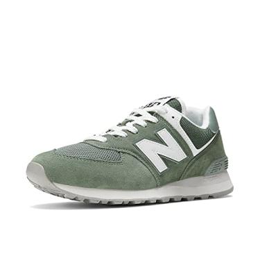 Imagem de New Balance Tênis unissex adulto 574 V2 com cadarço, Verde/branco, 10.5 Wide Women/9 Men
