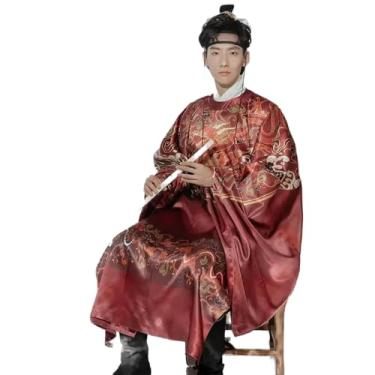 Imagem de Ming Dynasty Vestido de casamento para casal, gola redonda, roupão longo, masculino, feminino, saia tradicional chinesa, roupa de palco