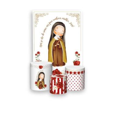 Imagem de Painel De Festa Vertical 1,50 x 2,20 + Trio De Capas Cilindro - Santa 
