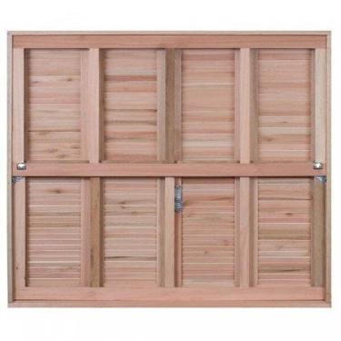 Imagem de Janela de Madeira Veneziana 100x150cm com Caixilho e Guilhotina Ewk G9