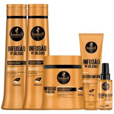 Imagem de Kit Haskell Infusão de óleosSh Cond Máscara 500ml 5 Itens Completo