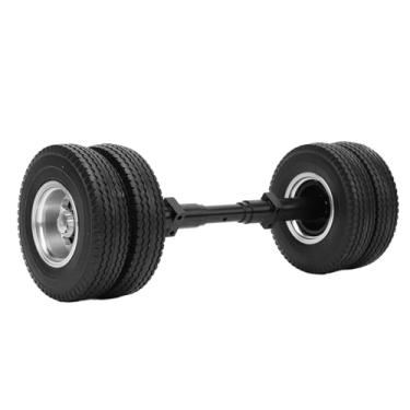 Imagem de Pneu de Eixo Traseiro Rc, Rolamento de Alta Carga, Estrada Robusta, para Reboque de Trator 1/14, Liga de Alumínio, Borracha, Modificação Diy