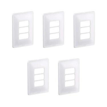 Imagem de Kit 5 Placa 4X2 P/ 3 Mód Branco C Suporte Zeffia Pial 680183 - Pial Le