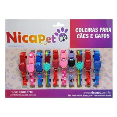 Imagem de Cartela de Coleiras Seda Nicapet para Gatos com Borrachinha formato de