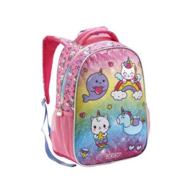 Imagem de Mochila Costas Galaxia Gatinho Unicórnio Escolar Infantil - Seanite, R