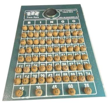 Imagem de Tabuleiro E Bolinhas Numeradas 1 A 75 Plásticas 21 Mm Jogo - Tres Reis