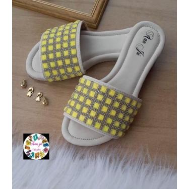 Imagem de Rasteira feminino chinelo rasteirinhas brilho confortável moda - AnaJu