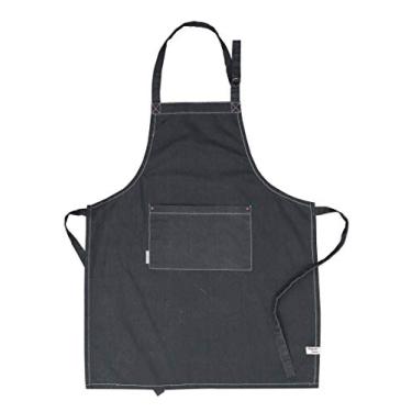 Imagem de Avental lavado Amour Infini | 69,85 x 83,82 cm | 100% algodão natural | Avental feminino para cozinhar, assar, jardinagem | Bolsos convenientes e alça ajustável no pescoço e cinza | Cinza