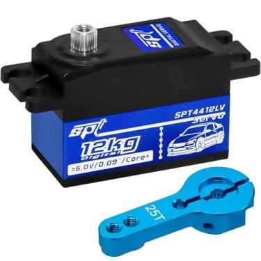 Imagem de WOAEIUOS 12kg Low Profile Servo RC Digital Servo High Torque Full Metal Gear & 25T Metal Servo Horn Digital Servo for 1/10 RC Car Tamiya Kyosho On-Road Touring Drift Car