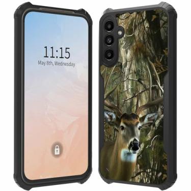 Imagem de BFSEROBJ Capa para Samsung A35 5G para mulheres menina traseira de acrílico rígido + TPU macio à prova de choque capa de telefone fina protetora para Samsung Galaxy A35 5G 6,6 polegadas 2024 - veado