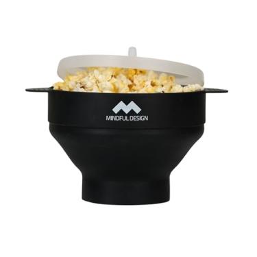 Imagem de A pipoqueira de micro-ondas original Mindful Design – Tigela de silicone, livre de BPA e pode ser lavada na lava-louças (preto)