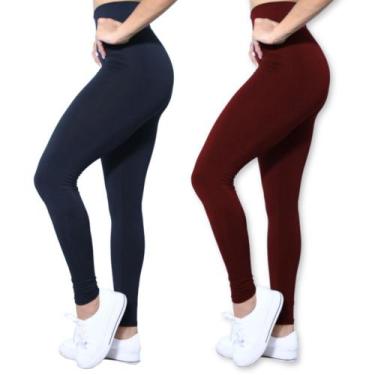 Imagem de Kit 2 Calças Legging Heide Ribeiro Leg Basic Suplex Ginástica, Preto, 