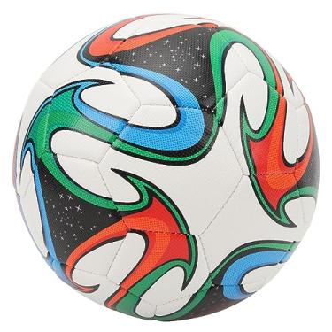 Imagem de Bola de Futebol Esportiva, Tamanho Macio 5 da Elasticidade da da Padrão Wearable Impermeável do Futebol do Plutônio para o Jogo (Branco)