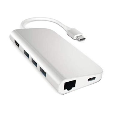 Imagem de Satechi Adaptador Multi Portas 4K HDMI, USB-C Pass Through, Ethernet, Leitores SD/Micro, USB 3.0 - Para M2/ M1 MacBook Pro/Air, M2/ M1 iPad Pro/Air, M2 Mac Mini, iMac M1 (Prata)