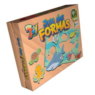 Imagem de Brinquedo Jogo Das Formas Animais Marinhos Em Mdf +3 Anos