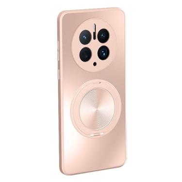 Imagem de HAO RIYLN Capa com suporte magnético para Honor Magic7/Magic7Pro, capa de proteção de lente de cobertura total suporta carregamento sem fio, capa ultrafina, rosa, Magic7Pro