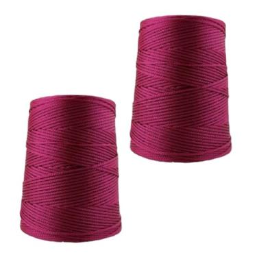 Imagem de Kit 2 unidades Fio Nautico Rayontex crochê artesanato 500gr. 2,5/3mm Text 1200(Vinho)