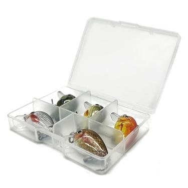 Imagem de SEASKY Mini iscas de pesca de 2,5 cm, 1,5 g, anzóis de água superior rígidos, iscas artificiais, panfish/crappie, 5 pçs/estojo 1,4 g 2,5 cm (KIT1)