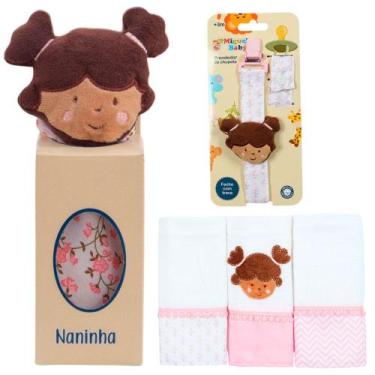Imagem de Naninha + Prendedor de chupeta + Fralda de Boca Menininha - Miguel Bab