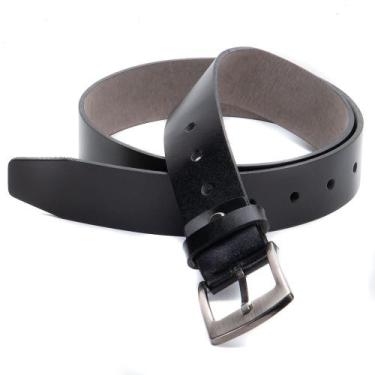 Imagem de Cinto Masculino De Couro Legítimo Social Ref. 058 Cor Preto - Duvelmon