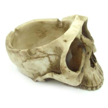 Imagem de CRANIO CINZEIRO Medio de Resina Betumado - Decore Casa