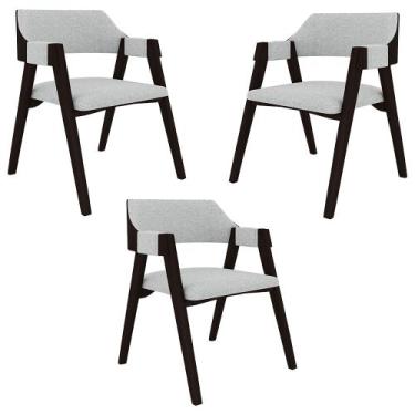 Imagem de Kit 3 Cadeiras Sala de Jantar e Jogos Carteados Madeira Maciça Poker L