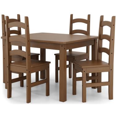 Imagem de Mesa de Jantar Retangular 4 Lugares 120cm 100% Madeira Maciça Napoli Espresso Móveis