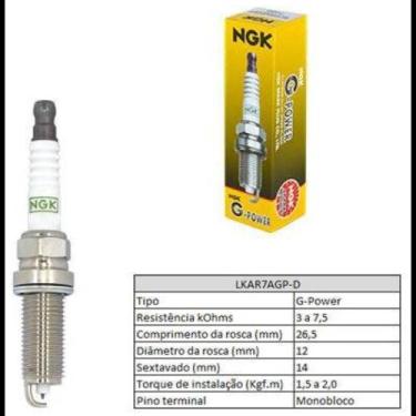 Imagem de Jogo 4 Vela ignição Renault Clio 2000 a 2016 Ngk LZKAR7A-D