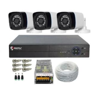 Imagem de Kit 3 Câmeras Segurança Monitore Sua Casa Celular 24 Horas - Protec