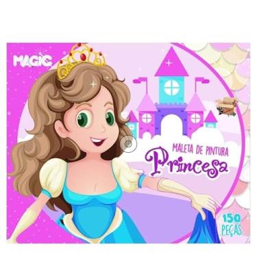 Imagem de KIT Escolar Infantil Maleta Estojo De Pintura - Canetinhas - Aquarela 150 Pçs (150Pç Princesa)