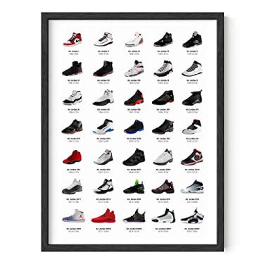 Imagem de HAUS AND HUES Jordan Sneaker Posters for Guys - Michael Jordan Shoe Cool Wall Art para quarto, Dope Hypebeast Sneakerhead Decoração de quarto, (30,48 cm x 40,64 cm sem moldura)