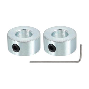 Imagem de PATIKIL Colar de eixo de 0,9 cm de diâmetro externo 13/40.6 cm de espessura, pacote com 2 argolas de trem de pouso de aço carbono com parafuso de ajuste M5 e chave inglesa para indústria de