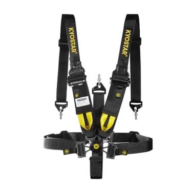 Imagem de Kyostar Arnês de segurança de 5 pontos, cinto de segurança de corrida, 2 "+ 3", camlock de liberação rápida, qualidade premium, resistente, macio, universal, preto