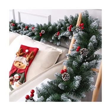 Imagem de Belas Guirlanda de outono realista para casa shopping guirlanda de natal mergulho de neve longo vime criando atmosfera guirlanda para decoração de janela da varanda da frente diverso