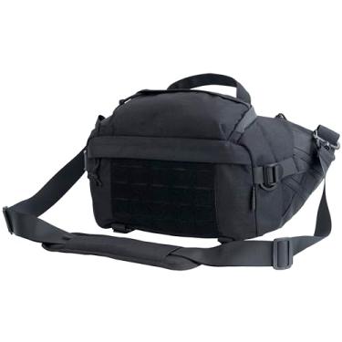 Imagem de BACKFERRY Mochila tática transversal EDC Mochila MOLLE para viagens, trabalho, acampamento e caminhadas, 8 litros, Preto