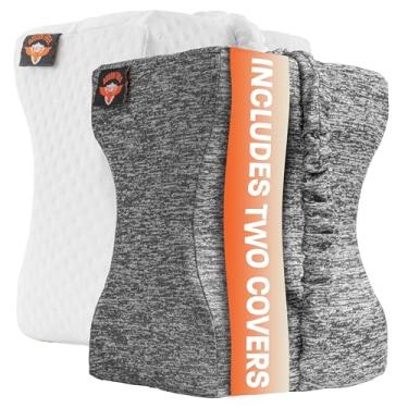 Imagem de Almofada de joelho refrescante para pessoas que dormem de lado com alça e 2 capas – Almofada de espuma viscoelástica para dormir de lado – Travesseiro entre pernas e travesseiro ortopédico de quadril,