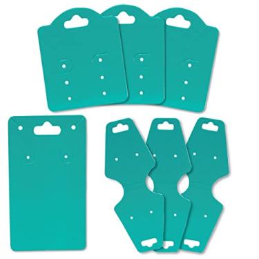 Imagem de 600 Cartela Tags Semijoias Papel resistente para Bijoux 3 Modelos Tags para Colar Brincos e Pulseiras (Verde Tiffany)