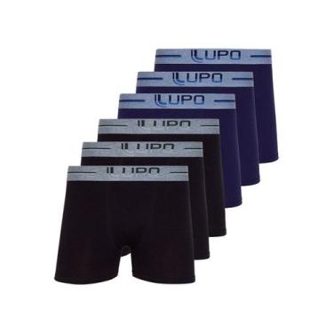 Imagem de Kit com 6 Cuecas Boxer Lupo 784-016 Colorido, Preto, GG