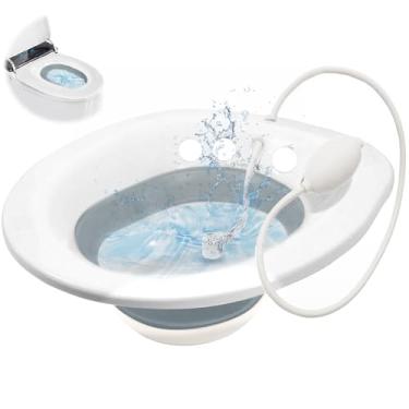 Imagem de Bacia Bidê Portátil para Banho de Assento, Higiene Íntima, Hemorroidas, Bacia Banho de Assento Adulto, Bacia Retratil