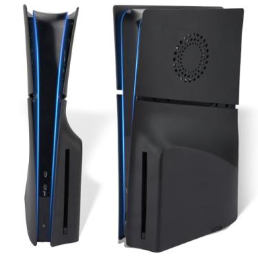 Imagem de Cooling Vents Faceplate for PS5 Slim Disk Console, Protective ABS Panels Compatible with PlayStation 5 Slim Disc Edition, PS5 Slim Accessories Plates Cover, Black