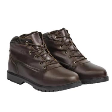 Imagem de Bota Masculina de Inverno em Couro Forrada com LãImperméavel -Frankfurt (Marrom, BR, Adulto, Numérico, 39)