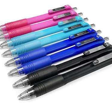 Imagem de Caneta esferográfica retrátil Zebra Z-Grip Funky - Ponta de 1,0 mm - Preto/Azul/Turquesa/Rosa - Pacote com 8