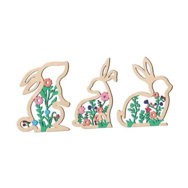 Imagem de FLCPJGV 3 peças Páscoa de páscoa decoração de desktop PLAQUE FESTIDA ORNAMENTO CRAÇO RAIME