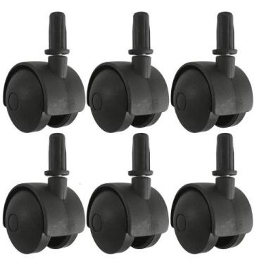 Imagem de 6 Rodízios de Pressão Plástico Preto com Pino Para Cama Box Solteiro R