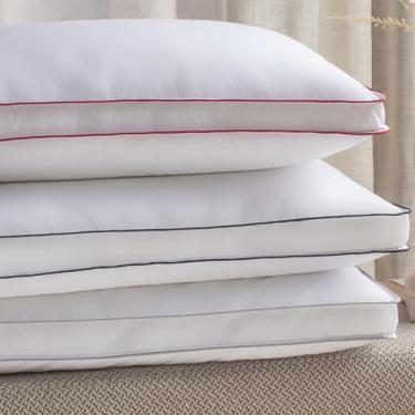 Imagem de Travesseiros de Luxo com Borda Decorativa, 1 Unidades, Branco, Enchimento Premium (Fime, 1)